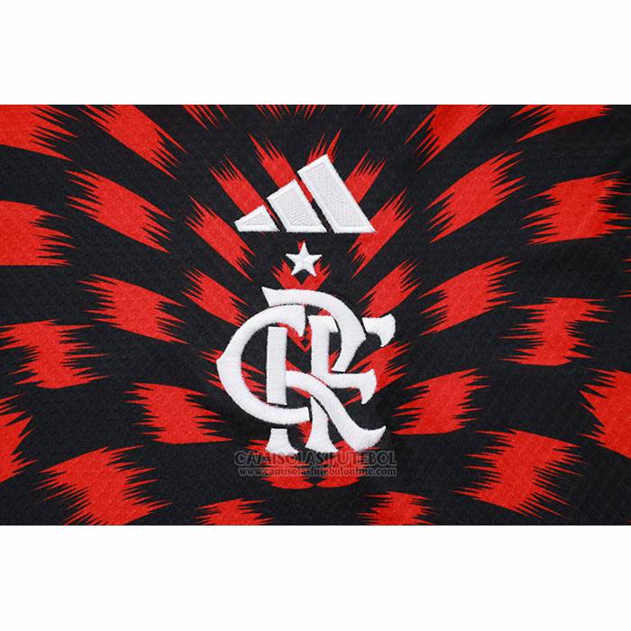 Fato de Treino Flamengo Manga Curta 2025-2026 Preto Vermelho - Calcas Curta